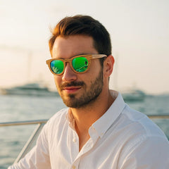 Fair Gafas De Bambú Aviador Protección UV 400 Verde