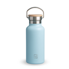 Fair Botella Térmica Camping de Acero Inoxidable con Tapa de Bambú 350ML CELESTE