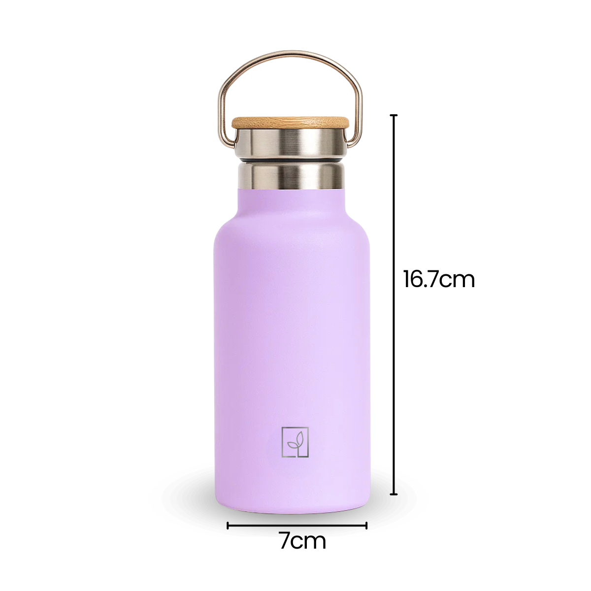 Fair Botella Térmica Camping de Acero Inoxidable con Tapa de Bambú 350ML LILA