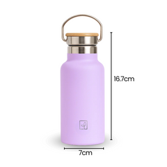 Fair Botella Térmica Camping de Acero Inoxidable con Tapa de Bambú 350ML LILA