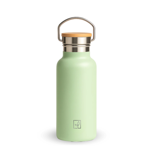 Fair Botella Térmica Camping de Acero Inoxidable con Tapa de Bambú 350ML MENTA 1200
