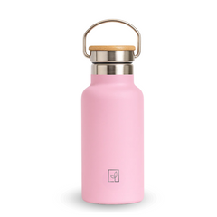 Fair Botella Térmica Camping de Acero Inoxidable con Tapa de Bambú 350ML ROSADO