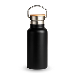 Fair Botella Térmica Camping de Acero Inoxidable con Tapa de Bambú 350ML SIN LOGO