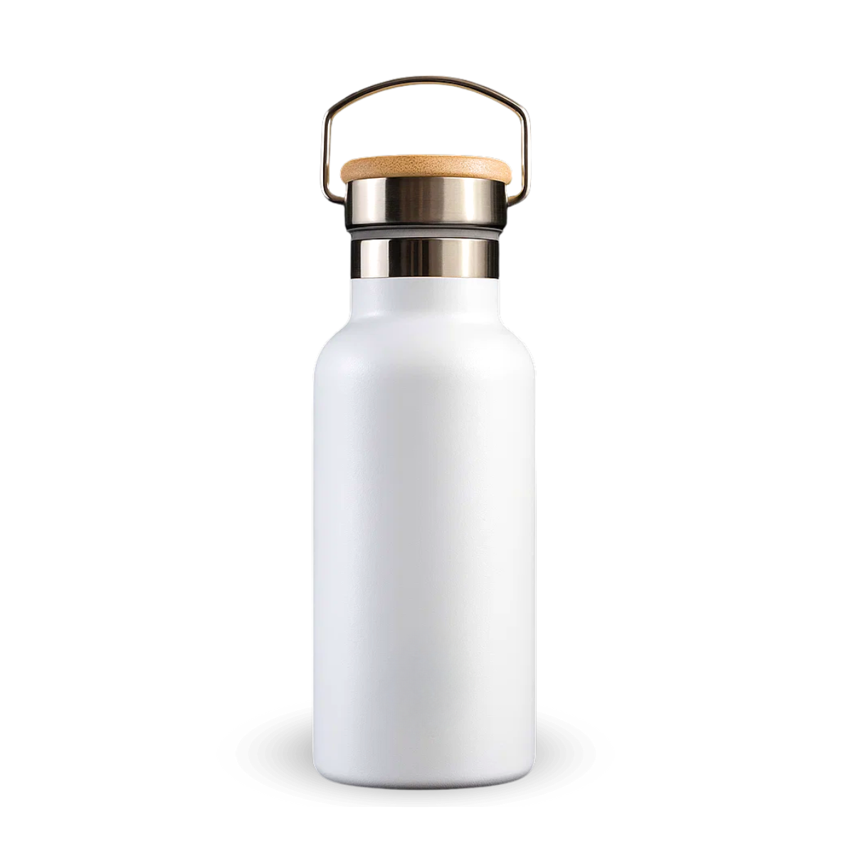 Fair Botella Térmica Camping de Acero Inoxidable con Tapa de Bambú 350ML SIN LOGO