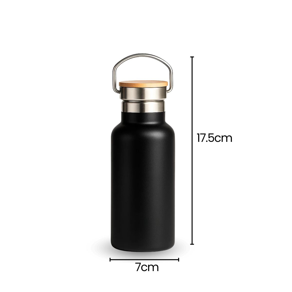 Fair Botella Térmica Camping de Acero Inoxidable con Tapa de Bambú 350ML SIN LOGO