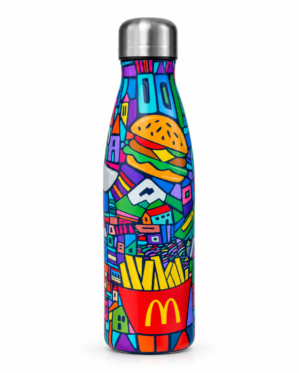 Trabajo corporativo: Botella Cola · Impresión UV 360°