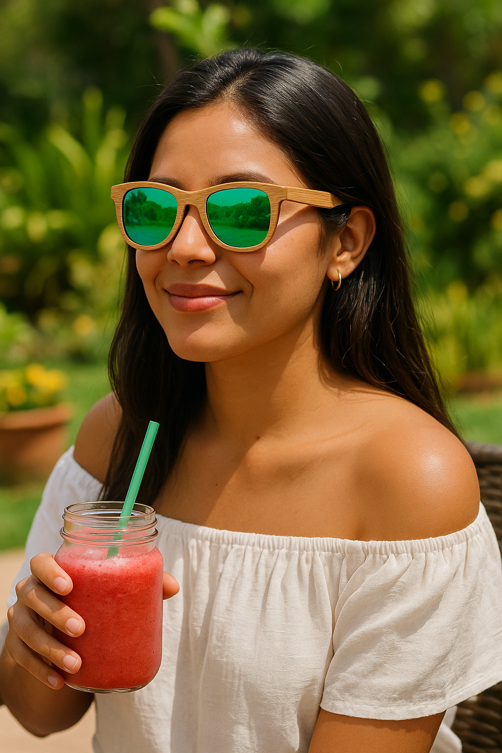 Fair Gafas De Bambú Original Protección UV 400 Verde