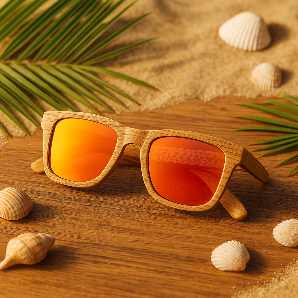 Fair Gafas De Bambú Original Protección UV 400 Naranja