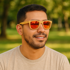Fair Gafas De Bambú Original Protección UV 400 Naranja