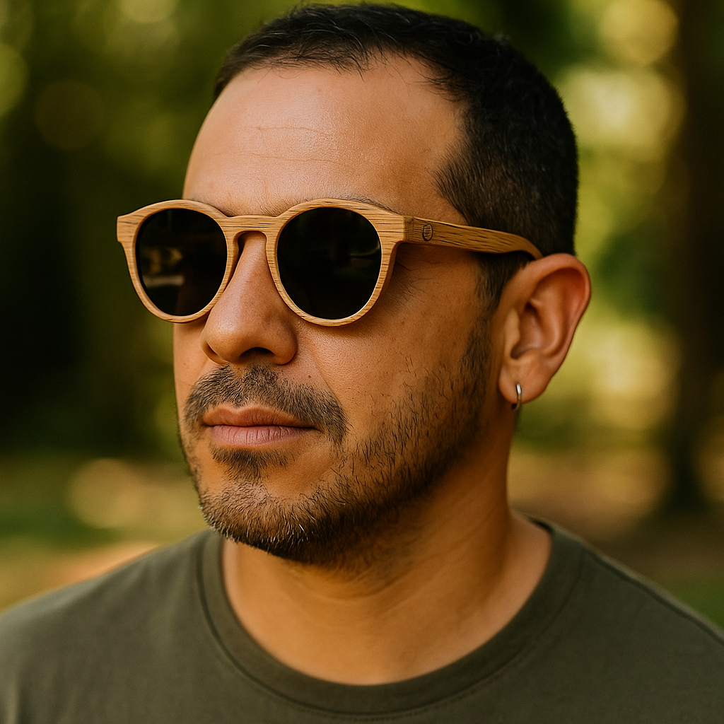 Fair Gafas De Bambú Aviador Protección UV 400 Negro