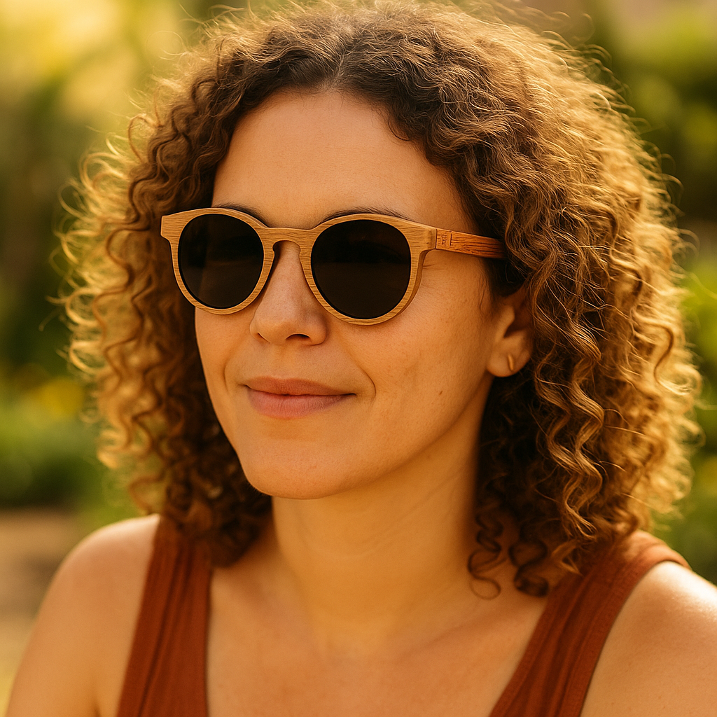 Fair Gafas De Bambú Aviador Protección UV 400 Negro
