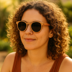 Fair Gafas De Bambú Aviador Protección UV 400 Negro
