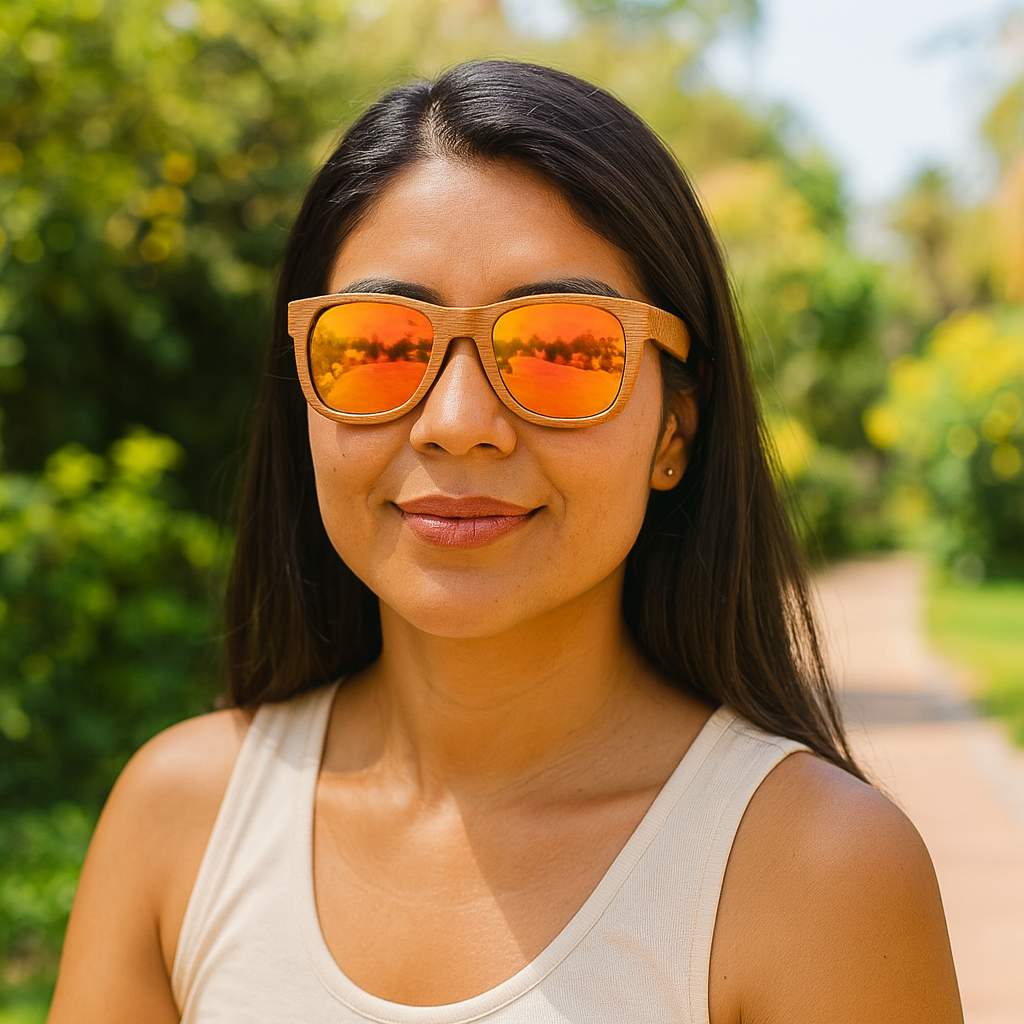 Fair Gafas De Bambú Original Protección UV 400 Naranja