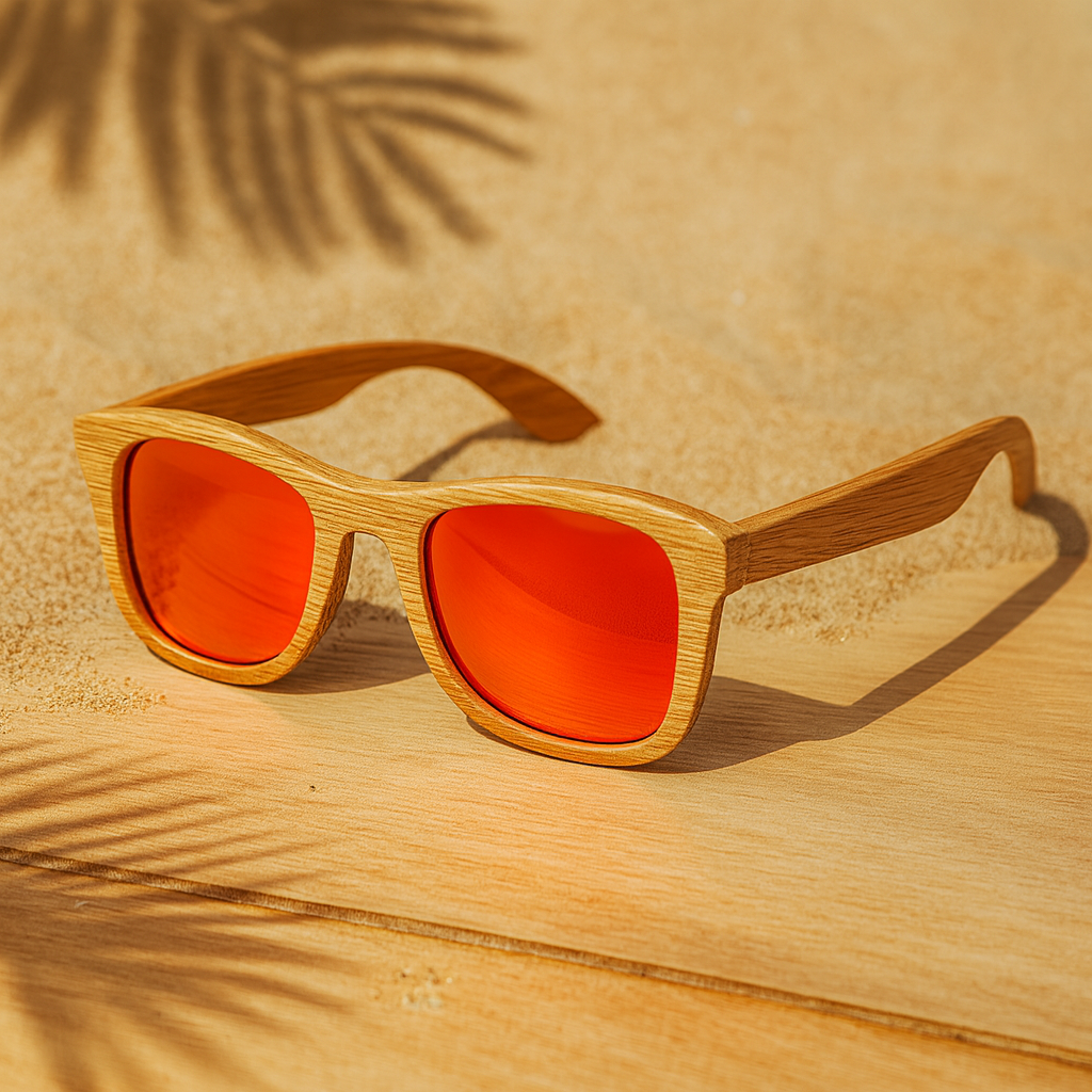 Fair Gafas De Bambú Original Protección UV 400 Rojo