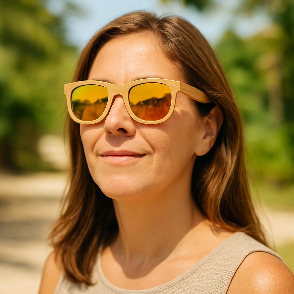 Fair Gafas De Bambú Original Protección UV 400 Amarillo