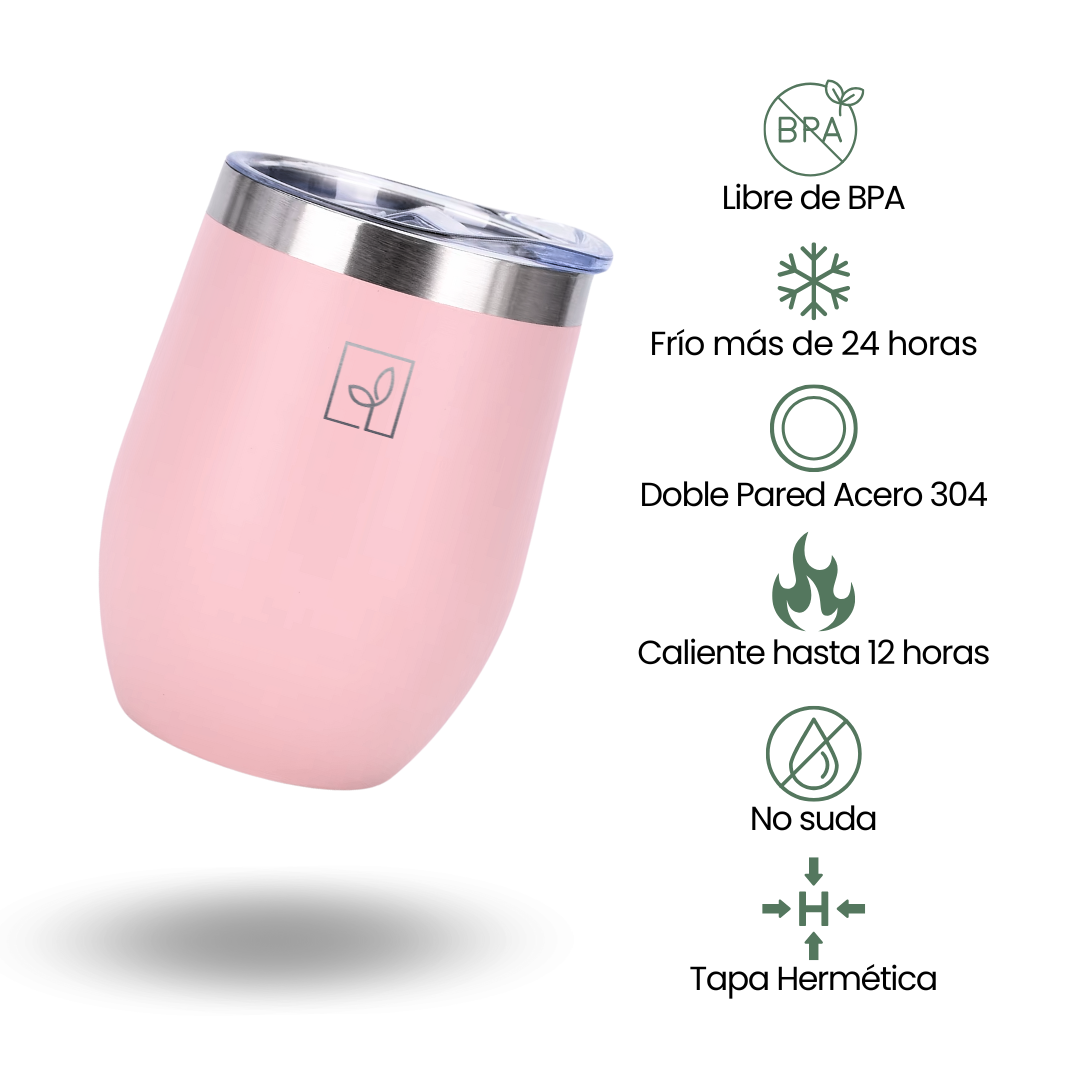 Fair Botella Taza Térmica Acero Inoxidable 360ML ROSADA