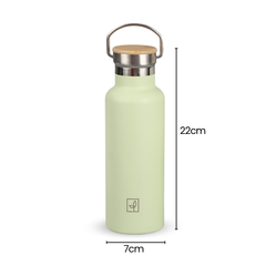 Fair Botella Térmica Camping de acero inoxidable con tapa de bambú 500ML MENTA (Medio Litro)