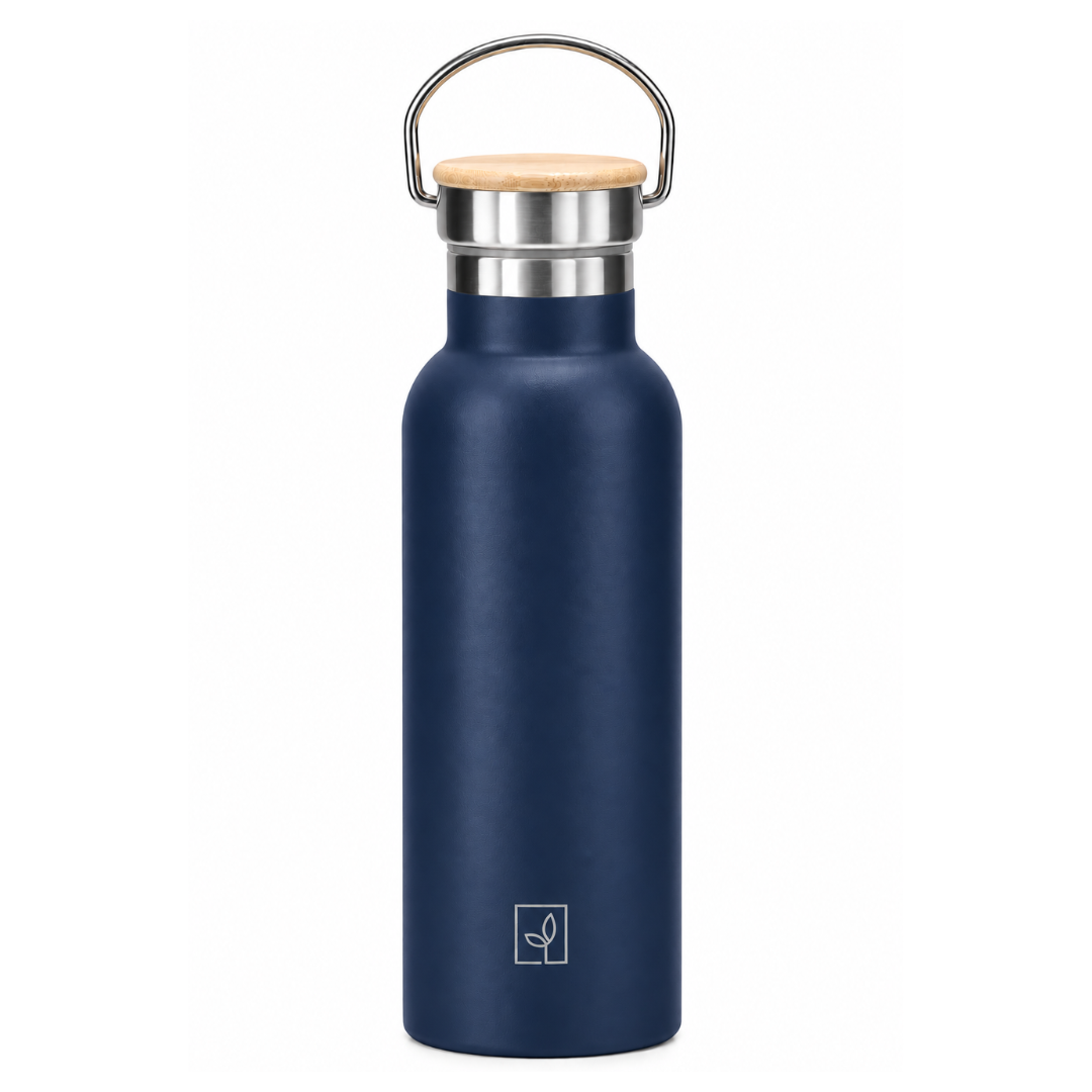 Fair_Botella_Térmica_Camping_de_Acero_inoxidable_con_tapa_de_bambú_500ML _Azul_Marino
