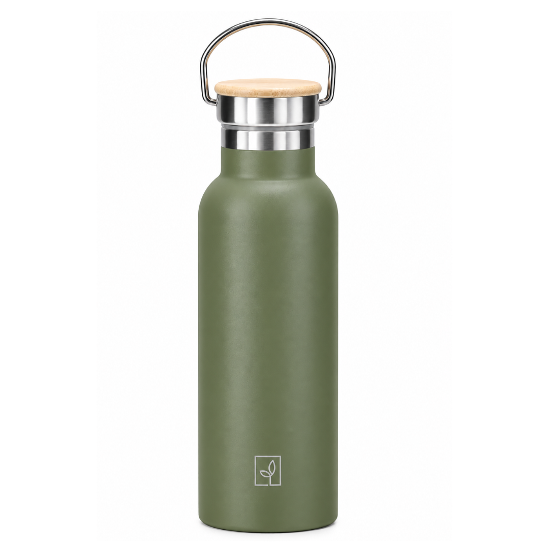 Fair_Botella_Térmica_Camping_de_Acero_inoxidable_con_tapa_de_bambú_500ML _verde_olivo