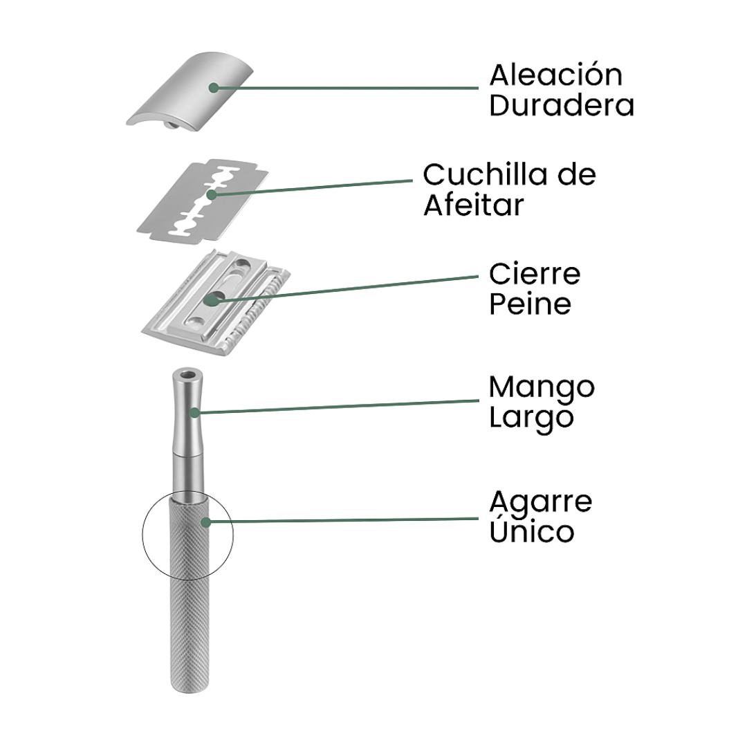 Fair Rasuradora PREMIUN de Acero Inoxidable Reutilizable Plateada