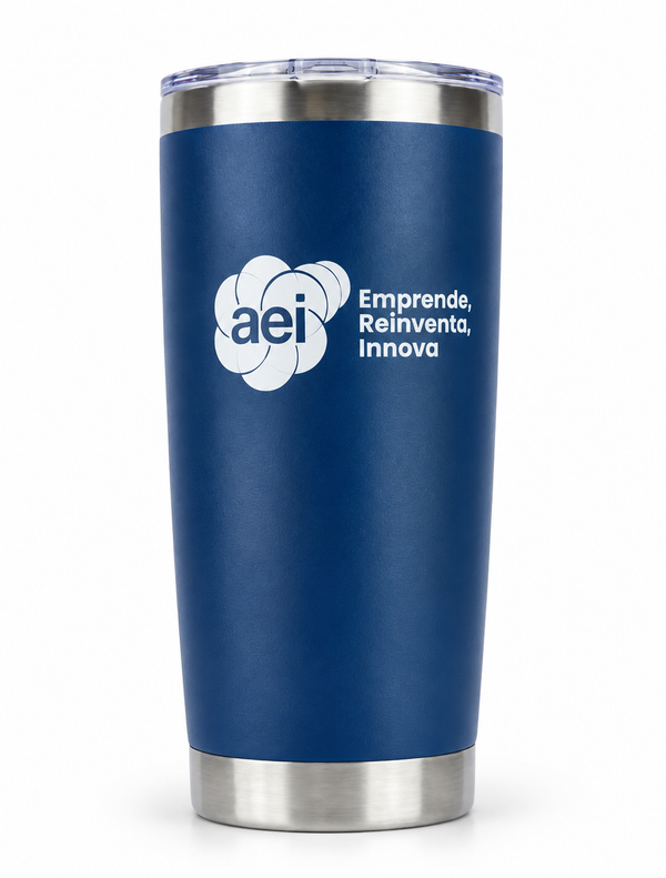 Trabajo corporativo: Vaso térmico · Impresión UV