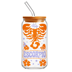 Fair Botella de Vidrio Smoothie con Sorbete de Vidrio Signos Zodiacales
