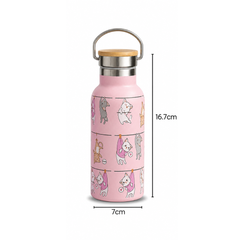 Fair Botella Térmica Camping de Acero Inoxidable con Tapa de Bambú 350ML Diseños