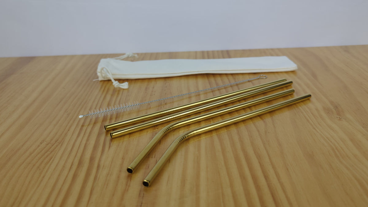 Fair Set de sorbetes reutilzables de acero inoxidable