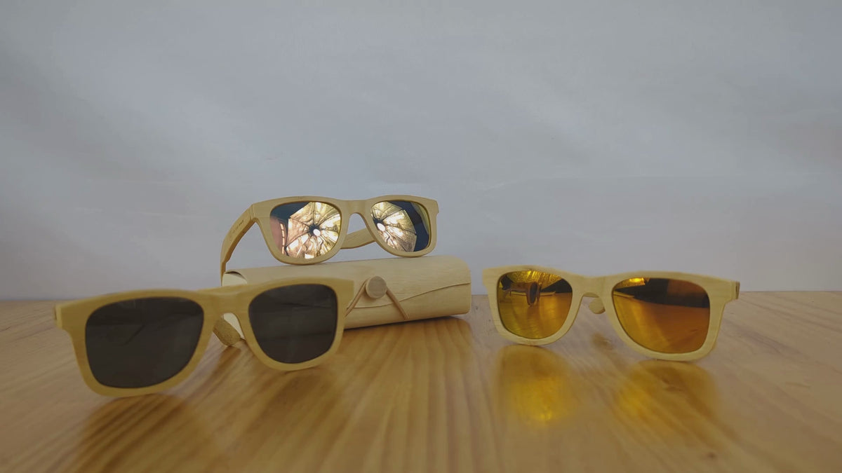 Fair Gafas De Bambú Original Protección UV 400 Naranja