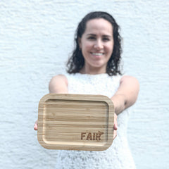 Lonchera de acero inoxidable tapa de bambú - Fair Zero Waste