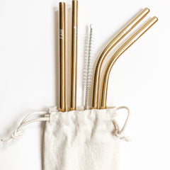 Set de sorbetes reutilzables de acero inoxidable - Fair Zero Waste