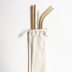 Set de sorbetes reutilzables de acero inoxidable - Fair Zero Waste
